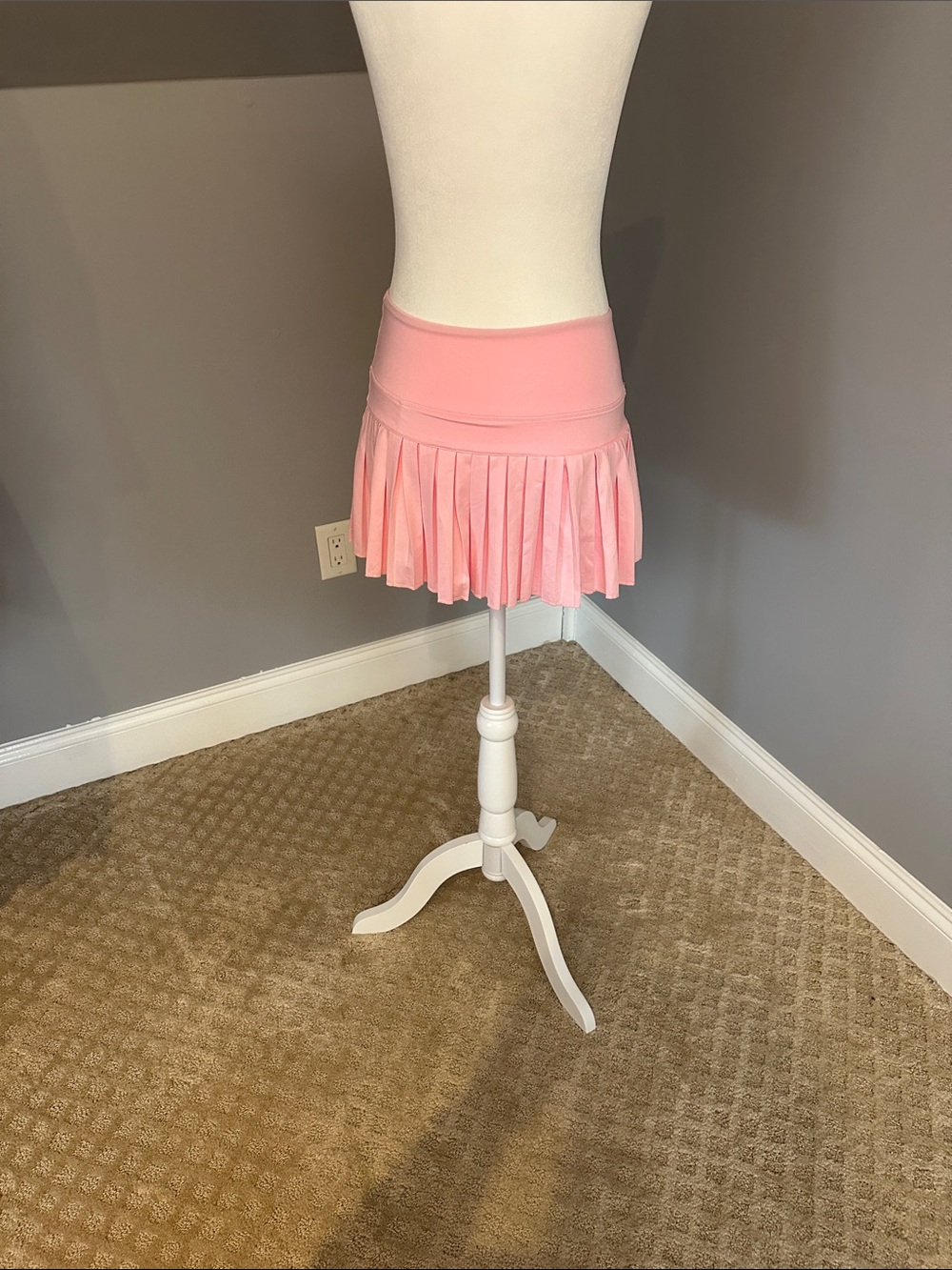 Pleated Mini Skirt in Light Pink